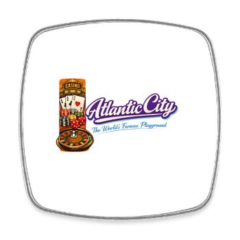 Atlantic City Casino Retro Vintage Design - Magnet carré - blanc - Devant