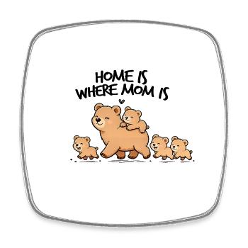 La maison, c’est là où est maman – la famille des ours - Magnet carré - blanc - Devant