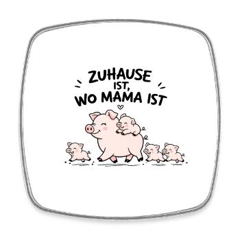 Kuschelige Schweinefamilie – Familienliebe - Viereckiger Kühlschrankmagnet - Weiß - Vorne