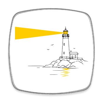 lighthouse - Square fridge magnet - white - Front