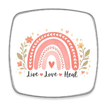 Rainbow Therapist Gift for Healthcare Worker - Square fridge magnet - white - Front