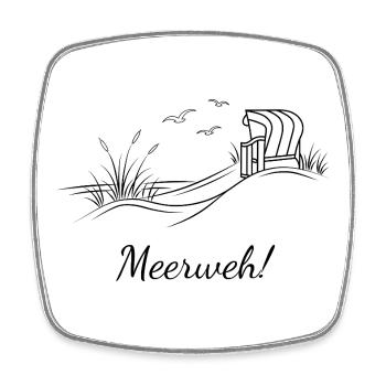 Meerweh! - Viereckiger Kühlschrankmagnet - Weiß - Vorne