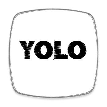 Yolo - Square fridge magnet - white - Front