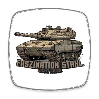 Merkava Panzer – Faszination Stahl. Nicht Krieg. - Viereckiger Kühlschrankmagnet - Weiß - Vorne