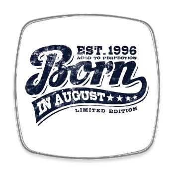Born in August 1996 - Birthday - Gift - Square fridge magnet - white - Front