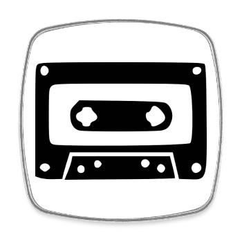 Cassette musicale rétro vintage cadeau des années 80 et 90 - Magnet carré - blanc - Devant