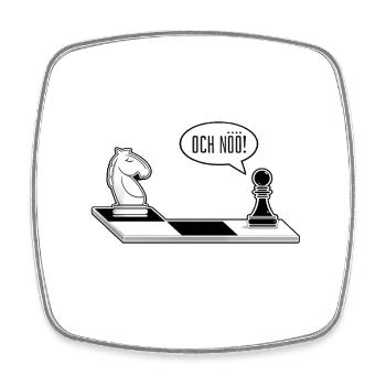 Och Nö Schach Schachbrett lustige Schachfiguren - Viereckiger Kühlschrankmagnet - Weiß - Vorne
