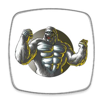 Conception des pouvoirs du Gorille Singe - Magnet carré - blanc - Devant