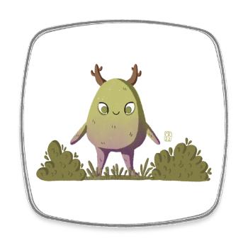 Mossy Forest Creature/Nature Creature - Square fridge magnet - white - Front