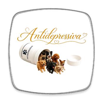 Antidepressive Hundeherzen Design - Viereckiger Kühlschrankmagnet - Weiß - Vorne