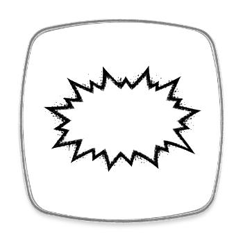 Sprechblase_Grunge_Explosion - Viereckiger Kühlschrankmagnet - Weiß - Vorne