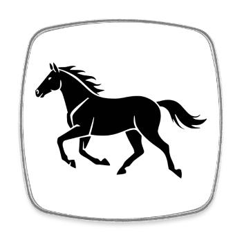 Black Horse Silhouette Gift Rider - Square fridge magnet - white - Front