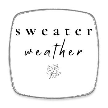 Temps pour les pulls | Chemise typographie d’automne - Magnet carré - blanc - Devant