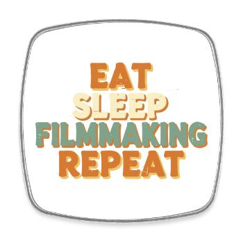 Manger Sommeil Répéter le cinéma - Magnet carré - blanc - Devant