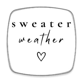 Temps pour les pulls | Chemise d’automne douillette - Magnet carré - blanc - Devant