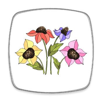 Fleur - Magnet carré - blanc - Devant