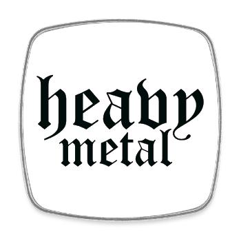 Écriture gothique heavy metal - Magnet carré - blanc - Devant