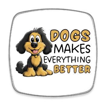 Cocker Spaniel Dogs Make Everything Better - Square fridge magnet - white - Front