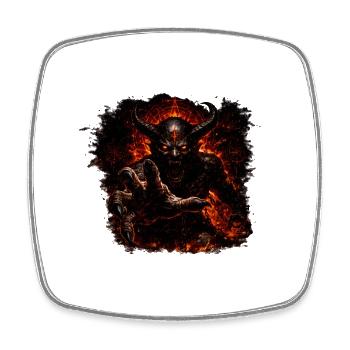 Infernal Demon – Hellfire Horror | Dark Fantasy - Square fridge magnet - white - Front