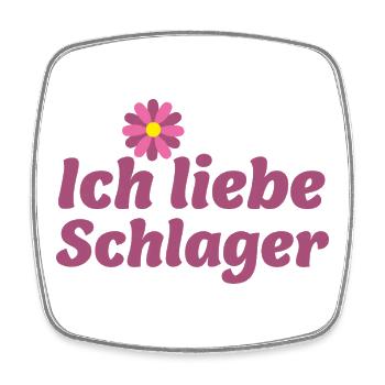 Schlager-Sticker: Musik & Blume Design - Viereckiger Kühlschrankmagnet - Weiß - Vorne