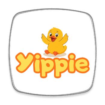 Yippie Duck - Square fridge magnet - white - Front