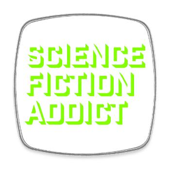 Citation d’amateur de science-fiction accro à la science-fiction - Magnet carré - blanc - Devant