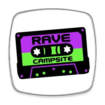 Rave Kassette Festival Logo - Viereckiger Kühlschrankmagnet - Weiß - Vorne