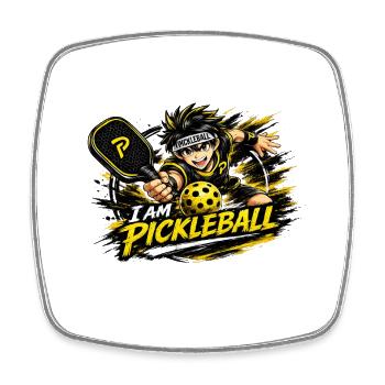 JE SUIS LE PICKLEBALL - Magnet carré - blanc - Devant