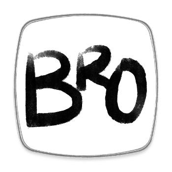 Bro - Viereckiger Kühlschrankmagnet - Weiß - Vorne