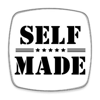 Self-Made Stencil Stars Success Motivation - Magnet carré - blanc - Devant