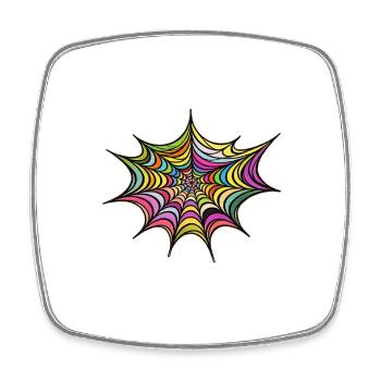 Toile étoilée psychédélique - Magnet carré - blanc - Devant