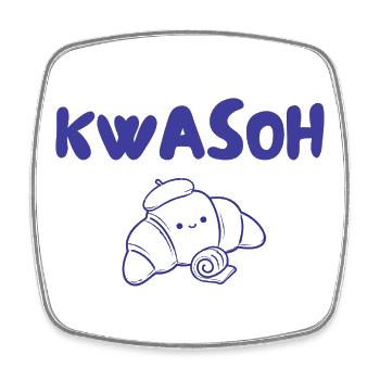 Croissant Kvasoh Illustration - Magnet carré - blanc - Devant