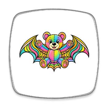 Regenbogenbär mit Flügeln - Viereckiger Kühlschrankmagnet - Weiß - Vorne