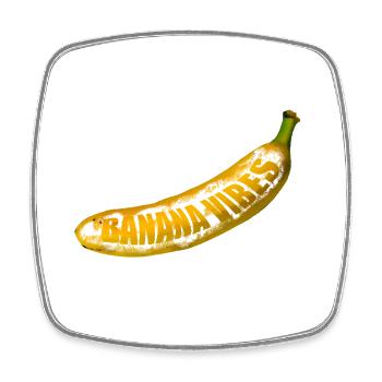 Gelbe Banana Pop Art - Viereckiger Kühlschrankmagnet - Weiß - Vorne