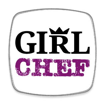 Girl Chef - Statement Design & Typografie - Viereckiger Kühlschrankmagnet - Weiß - Vorne