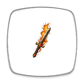 Feuerklinge Flammenschwert - Viereckiger Kühlschrankmagnet - Weiß - Vorne