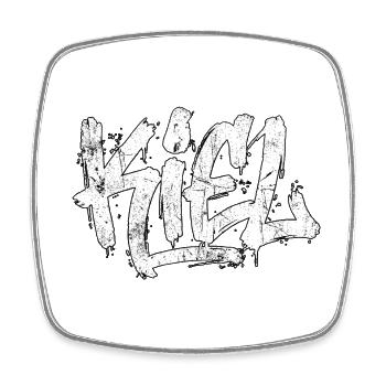 Kiel Graffiti Oldschool Hip Hop - Viereckiger Kühlschrankmagnet - Weiß - Vorne