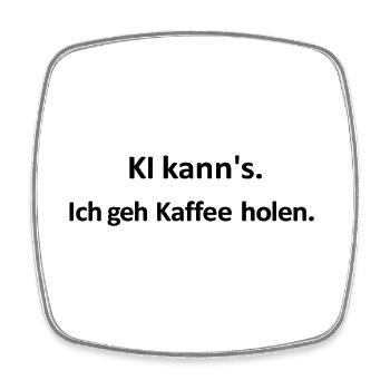 KI - Viereckiger Kühlschrankmagnet - Weiß - Vorne