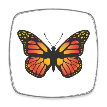 Bunte Schmetterlingsillustration Naturkunst-Ikone - Viereckiger Kühlschrankmagnet - Weiß - Vorne