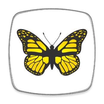 Bunte Schmetterlingsillustration Naturkunst-Ikone Sy - Viereckiger Kühlschrankmagnet - Weiß - Vorne