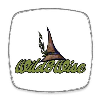 Wild & Wise Nature Wappen - Viereckiger Kühlschrankmagnet - Weiß - Vorne