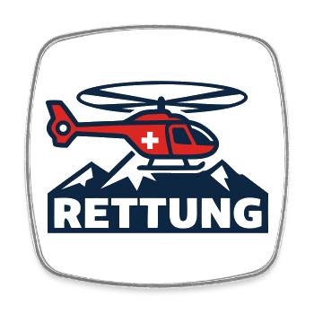 Rettungshubschrauber Logo - Viereckiger Kühlschrankmagnet - Weiß - Vorne