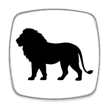 Lion - Magnet carré - blanc - Devant