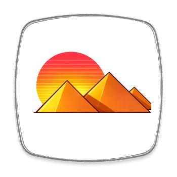 Sonnenuntergang über goldenen Pyramiden - Viereckiger Kühlschrankmagnet - Weiß - Vorne