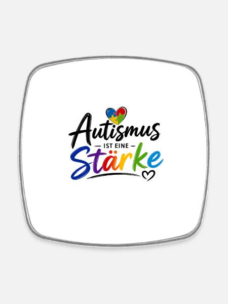 Autismus ist eine Stärke - Viereckiger Kühlschrankmagnet - Weiß