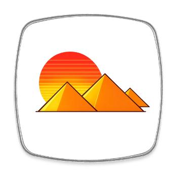 Sonnenuntergang über Pyramiden - Viereckiger Kühlschrankmagnet - Weiß - Vorne