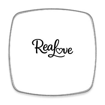 Real Love Silhouette - Viereckiger Kühlschrankmagnet - Weiß - Vorne