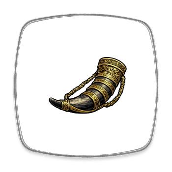Goldener Hornschmuck - Viereckiger Kühlschrankmagnet - Weiß - Vorne