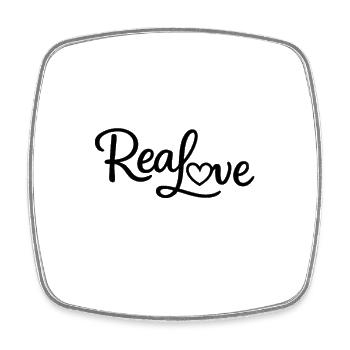 Real Love Silhouette - Viereckiger Kühlschrankmagnet - Weiß - Vorne