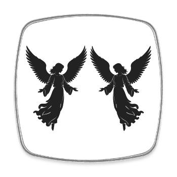 Ange avec des ailes - Magnet carré - blanc - Devant